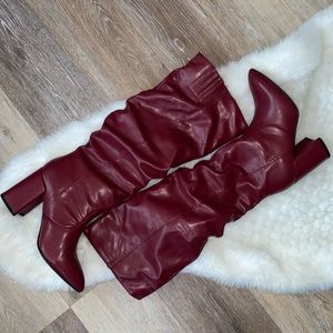 Burgundy boots